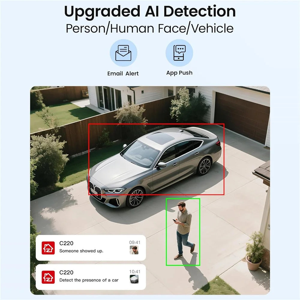ZOSI C220 1Pc 4K UHD 8MP PoE Add-On IP Camera AI Person / Vehicle Detection Two-Way Audio Night Vision Security Cam - White - 7