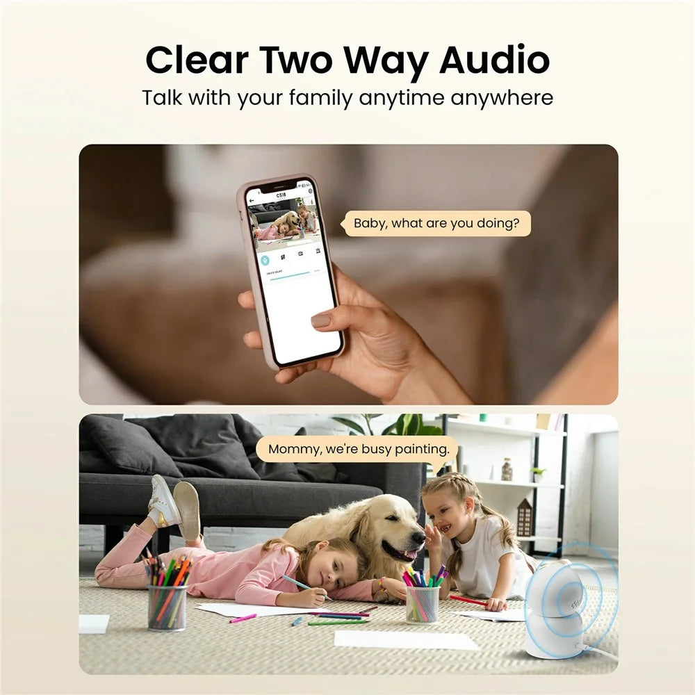 ZOSI C518 1080P Security Camera 2MP Indoor WiFi Pan Tilt AI Human Detection Auto Tracking Night Vision Two-Way Audio Safety Camera - White / EU Plug - 4