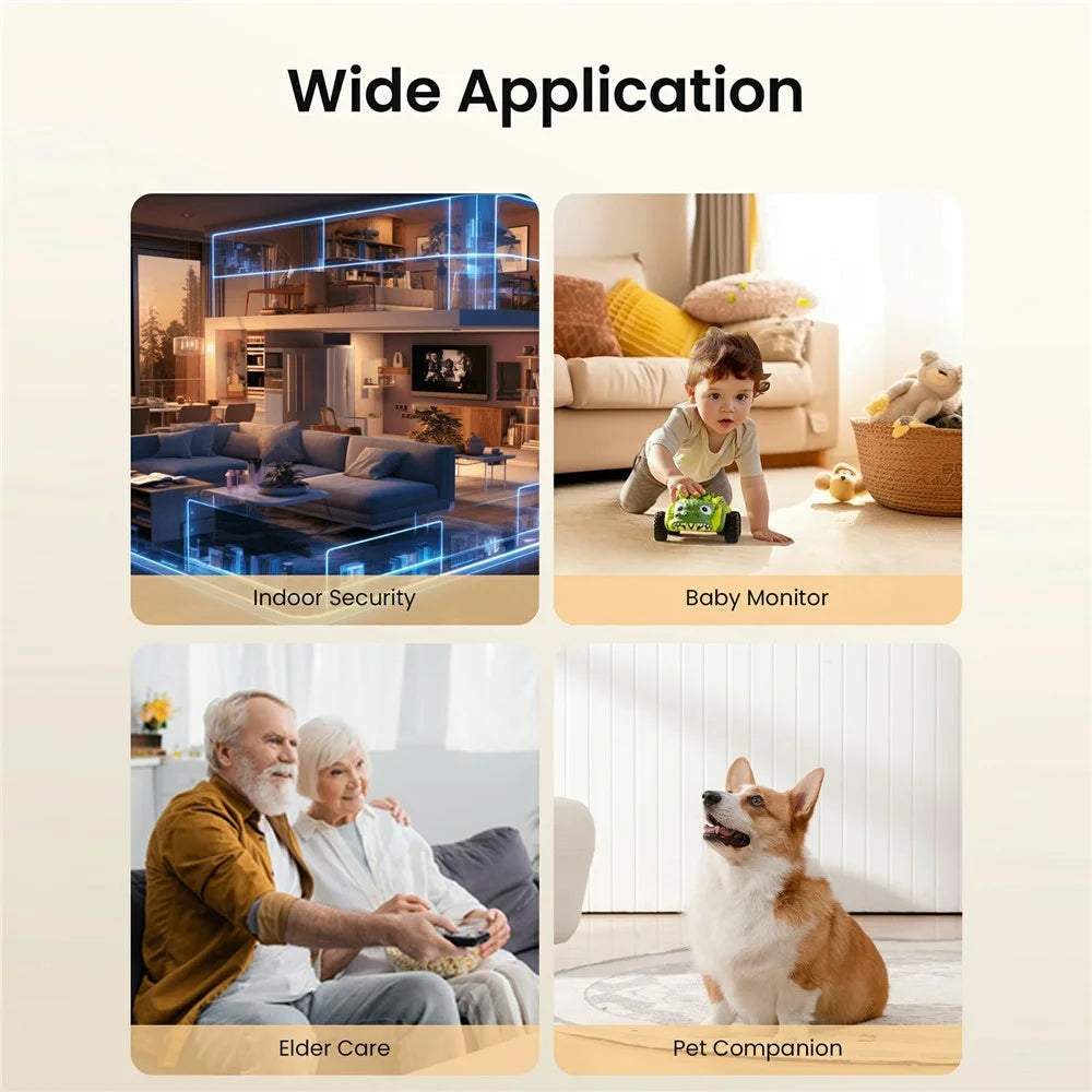 ZOSI C518 1080P Security Camera 2MP Indoor WiFi Pan Tilt AI Human Detection Auto Tracking Night Vision Two-Way Audio Safety Camera - White / EU Plug - 6