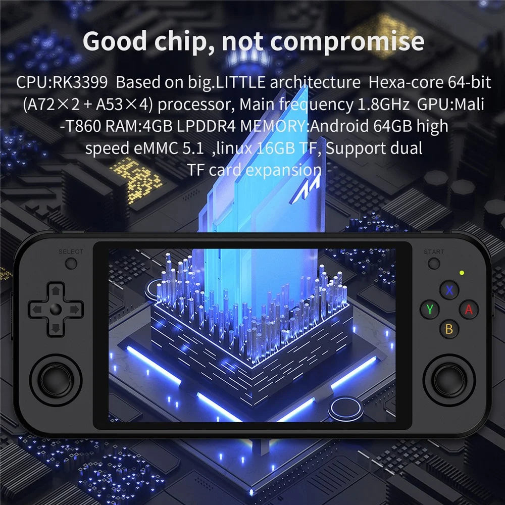 ANBERNIC RG552 Dual System Handheld Game Console, 16GB + 64GB with Games (English Version) - Black - 4