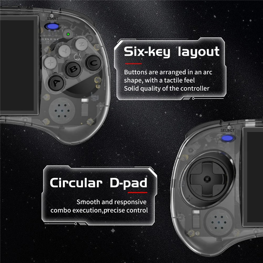 ANBERNIC RG ARC-S Handheld Game Console 128GB 6-Button Design Game Players (English Version) - Transparent Black - 4