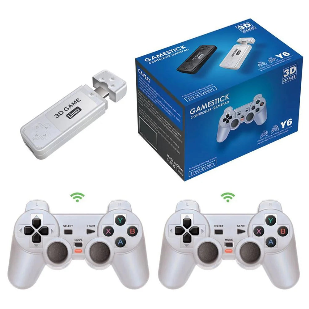 AMPOWN Y6 64G 4K HD Output Game Stick with 2 Wireless Game Controller - 7