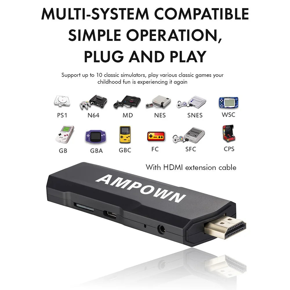 AMPOWN GD10 64G Memory HD Game Stick Wireless Gamepad Double Game Console, English Version - 5