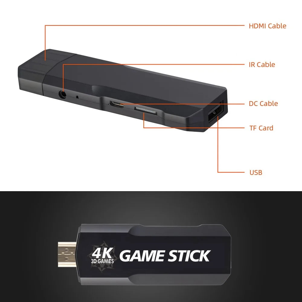 AMPOWN GD10 64G Memory HD Game Stick Wireless Gamepad Double Game Console, English Version - 6