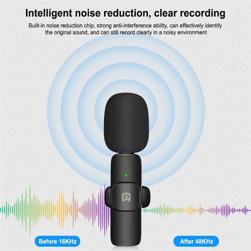 PULUZ PU3150B 2Pcs Wireless Noise Reduction Lavalier Microphone with 8 Pin Receiver - 2