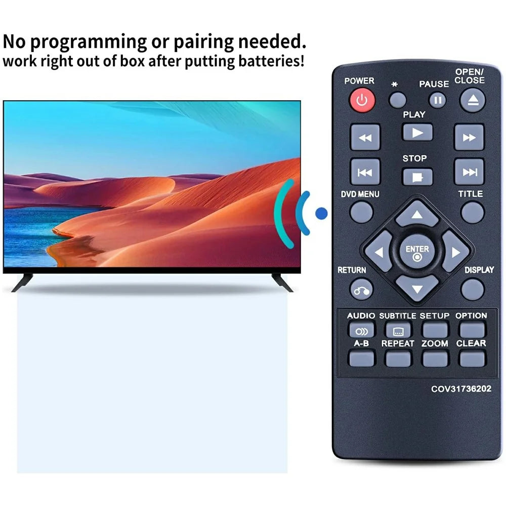 COV31736202 For LG DVD Player IR Remote Control Ergonomic Infrared Replacement Controller - 2