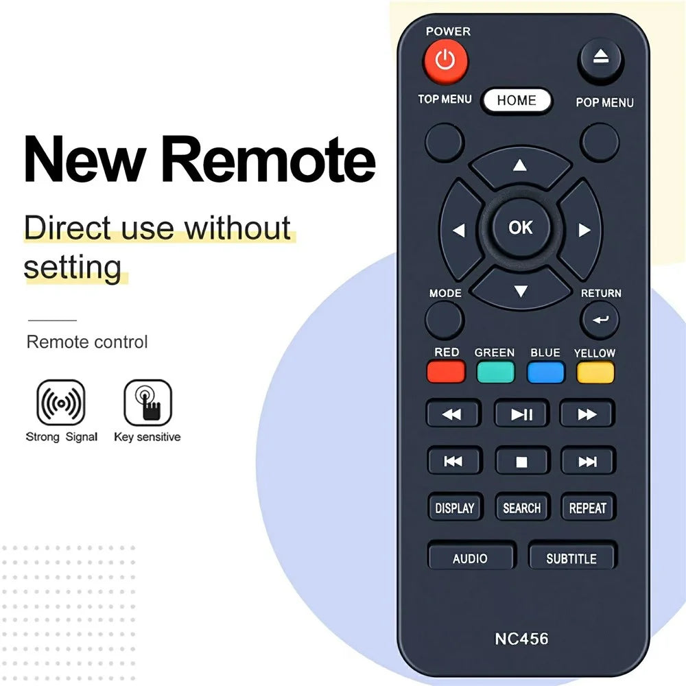 NC456 For Sanyo DVD Player Battery Powered Remote Control 10m Range Infrared Replacement Controller - 2
