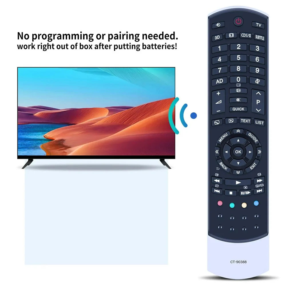 CT-90388 For Toshiba TV Remote Control Battery Powered Infrared Television Controller Replacement - 4