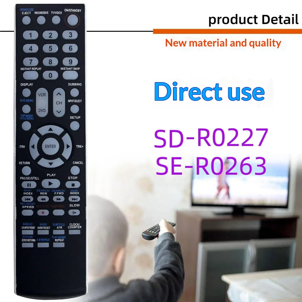 SD-R0227 / SE-R0263 For Toshiba DVD Amplifier Player Infrared Remote Control Replacement Controller - Black - 2