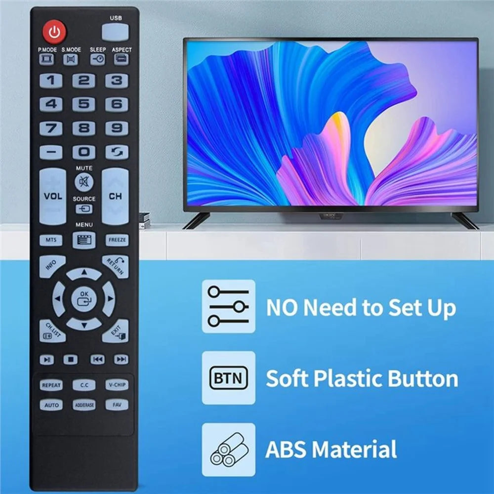 ELEFW248 For Element TV Remote Control Ergonomic 1-10m Range Infrared Controller Replacement - 3