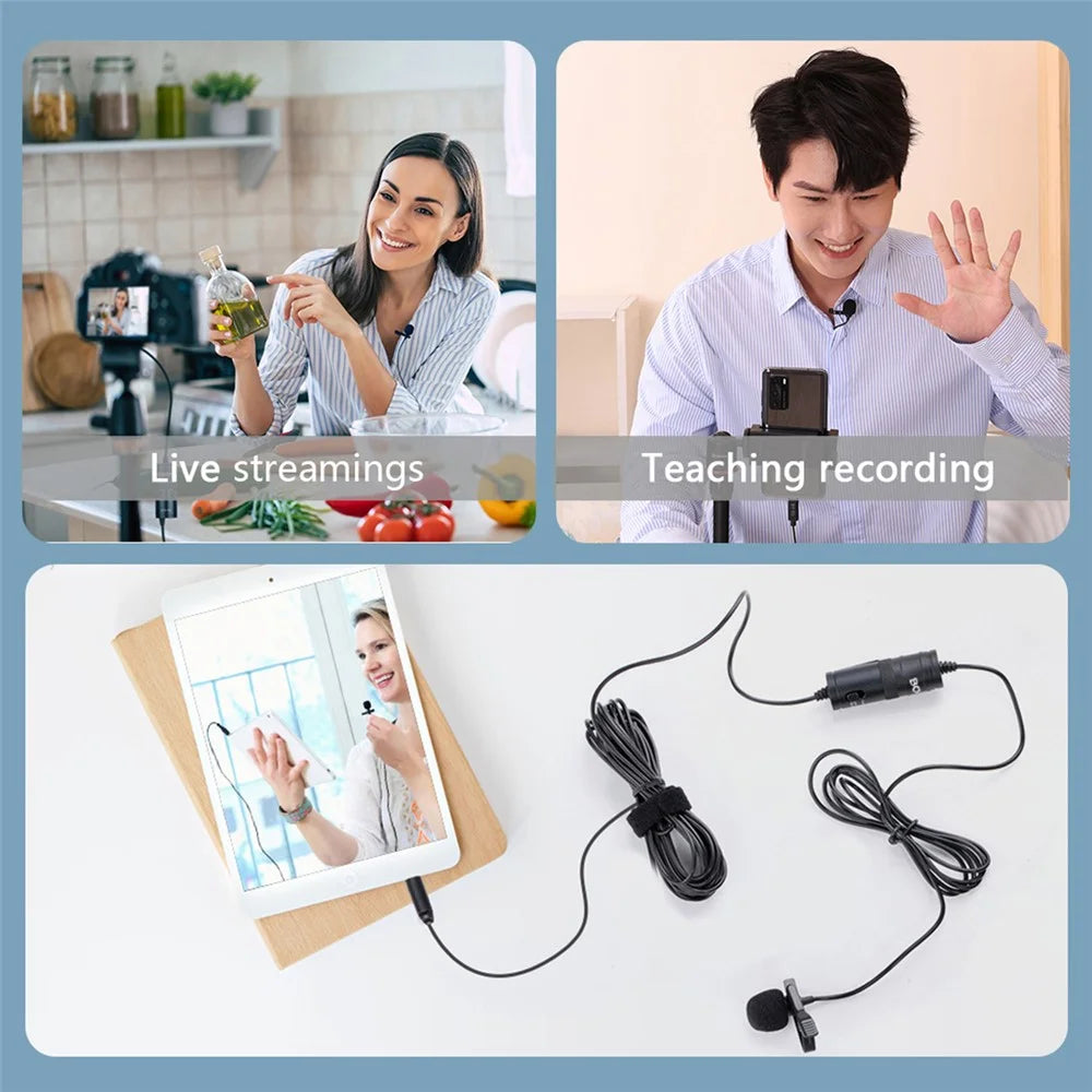 BOYA BY-M1 Pro II Clip-on Microphone Omni-directional Condenser Mic 3.5mm TRRS Plug with 6m Cable for Smartphone Camera Camcorder - 6