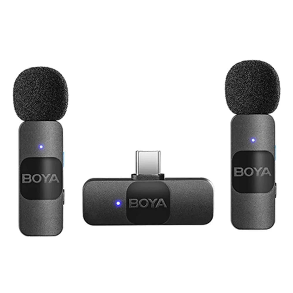 BOYA BY-V20 2.4Ghz Wireless Lavalier Microphones USB-C Mini Video Recording Mic with 2 Transmitters + 1 Receiver - 5