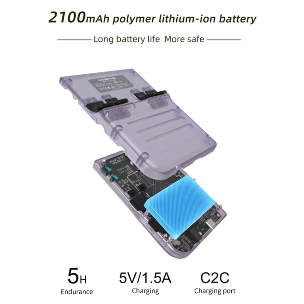 ANBERNIC RG35XX 128GB Retro Game Console 3.5-inch IPS Display Handheld Game Console - Transparent Purple - 5