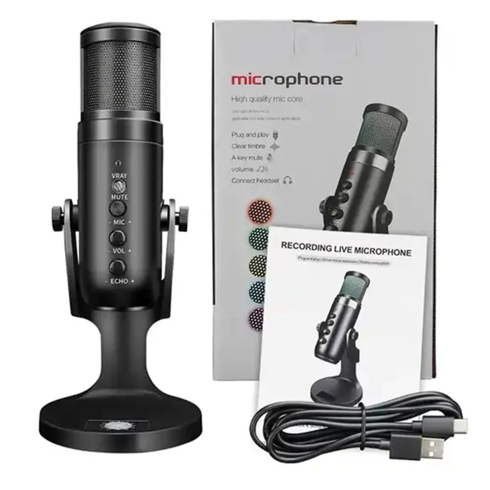 JMARY MC-PW9 Microphone USB Cable Mic Plug and Play RGB Light Voice Recording Tool - 5