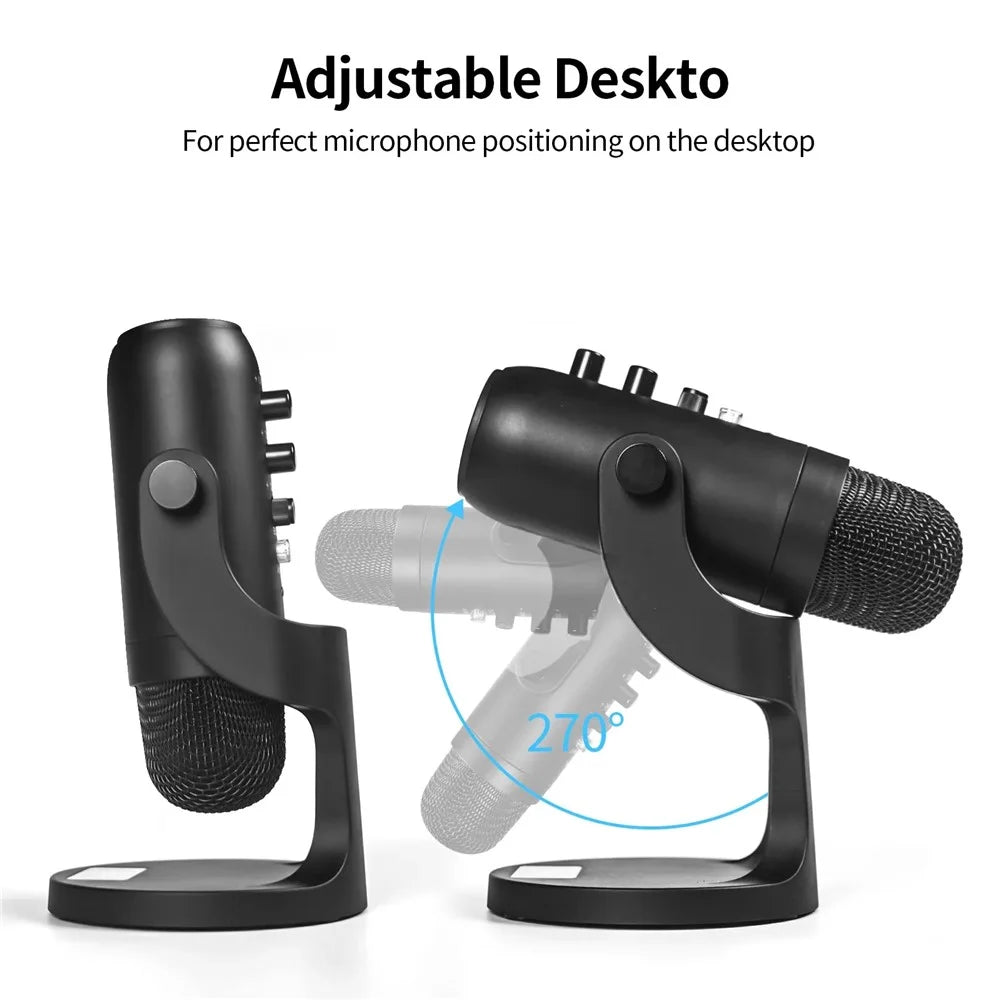 JMARY MC-PW8 Condenser Microphone USB Desktop Mic with Real-time Monitoring - 4