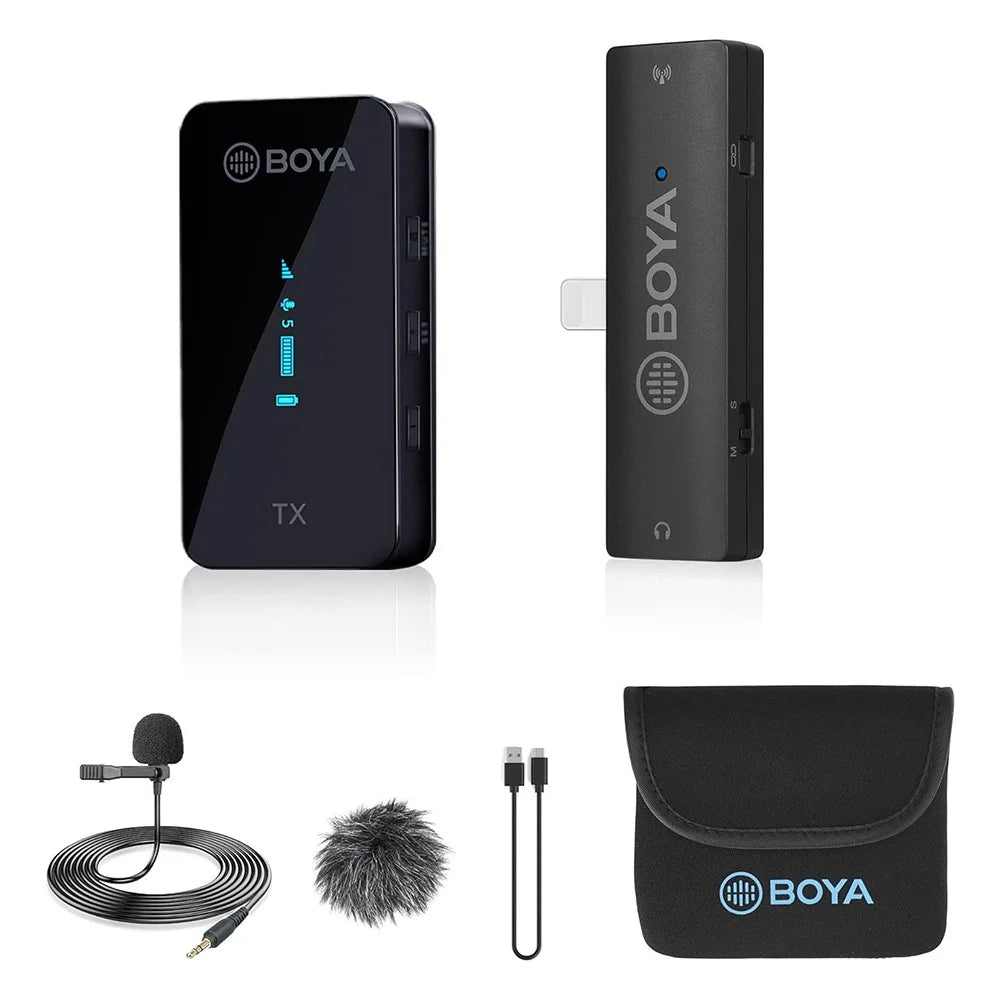 BOYA BY-XM6 S3 For iPhone / iPad Wireless Lavalier Microphone Lapel Clip Mic, 1 Transmitter + 1 8-Pin Receiver - 1