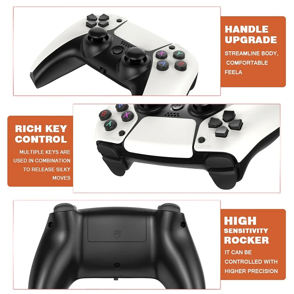 Q10 2.4G Wireless HD Video Game Console 128G Plug and Play Game Station with 2 Gamepads for PSP - 5