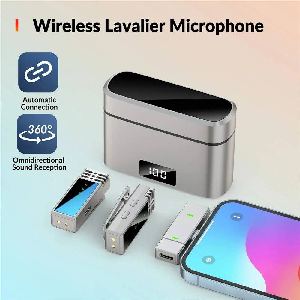 JMARY MW-15 Live Broadcast 2.4G Wireless Lavalier Microphone, 2 Transmitter + 1 Type-C Receiver - 4