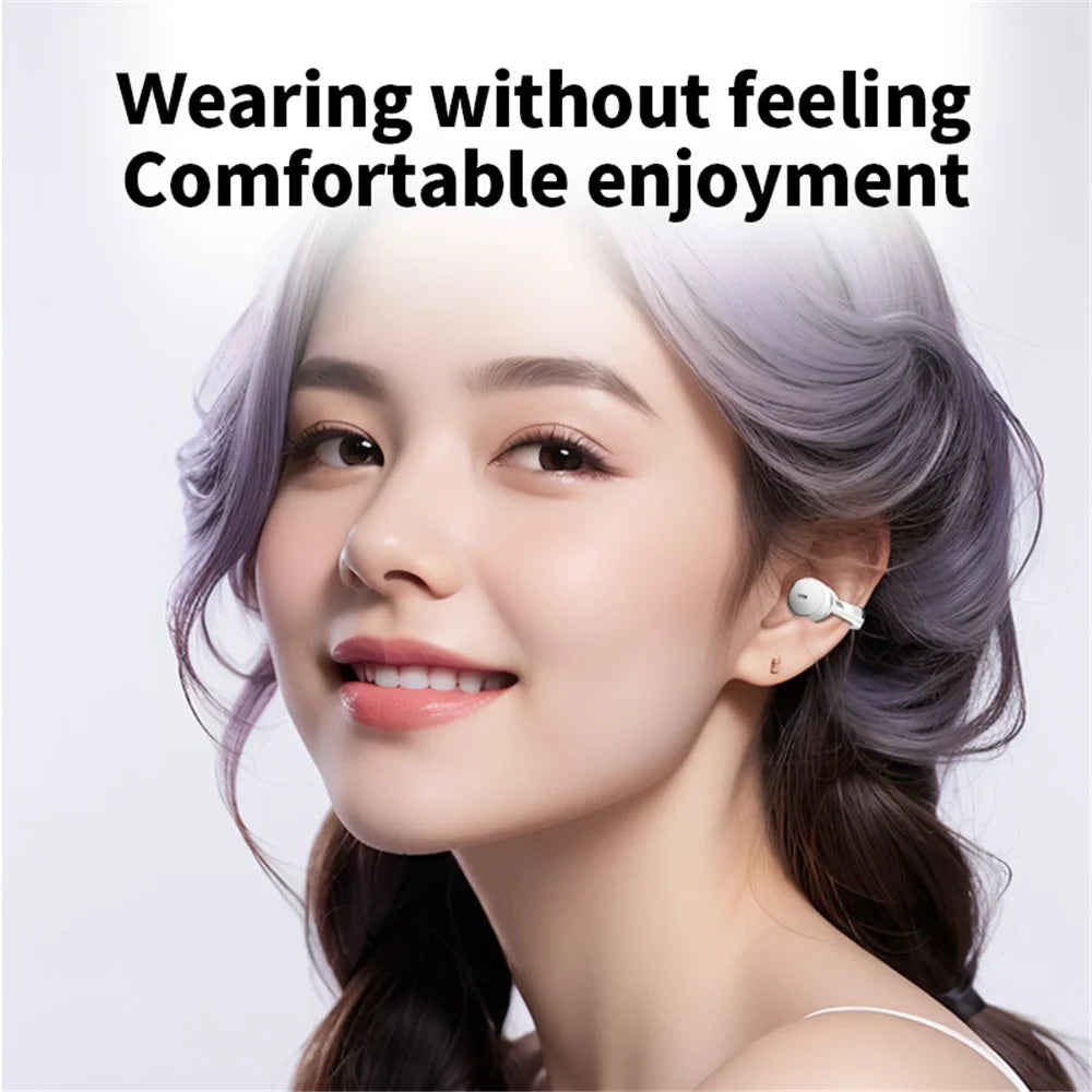 S39 ENC Noise Reduction Clip-On Bluetooth-compatible Earbuds Non-In-Ear Sports Wireless Earphones - Black - 4