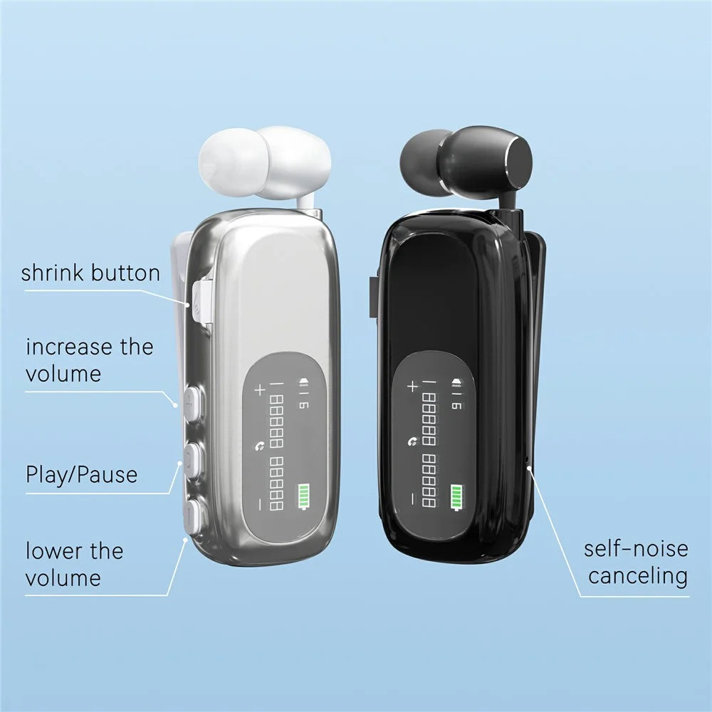 K75 LCD Screen Business Bluetooth-compatible Headset Noise Cancellation Earphone with Vibration Alert - Matte Grey - 7