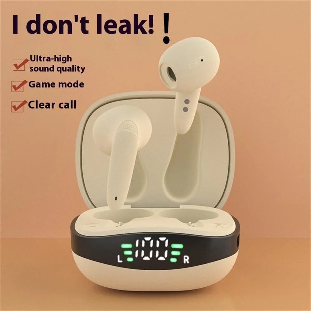 BH28 TWS Bluetooth-compatible 5.3 Earphones Touch Control Wireless Music Gaming Headset - Nude - 5