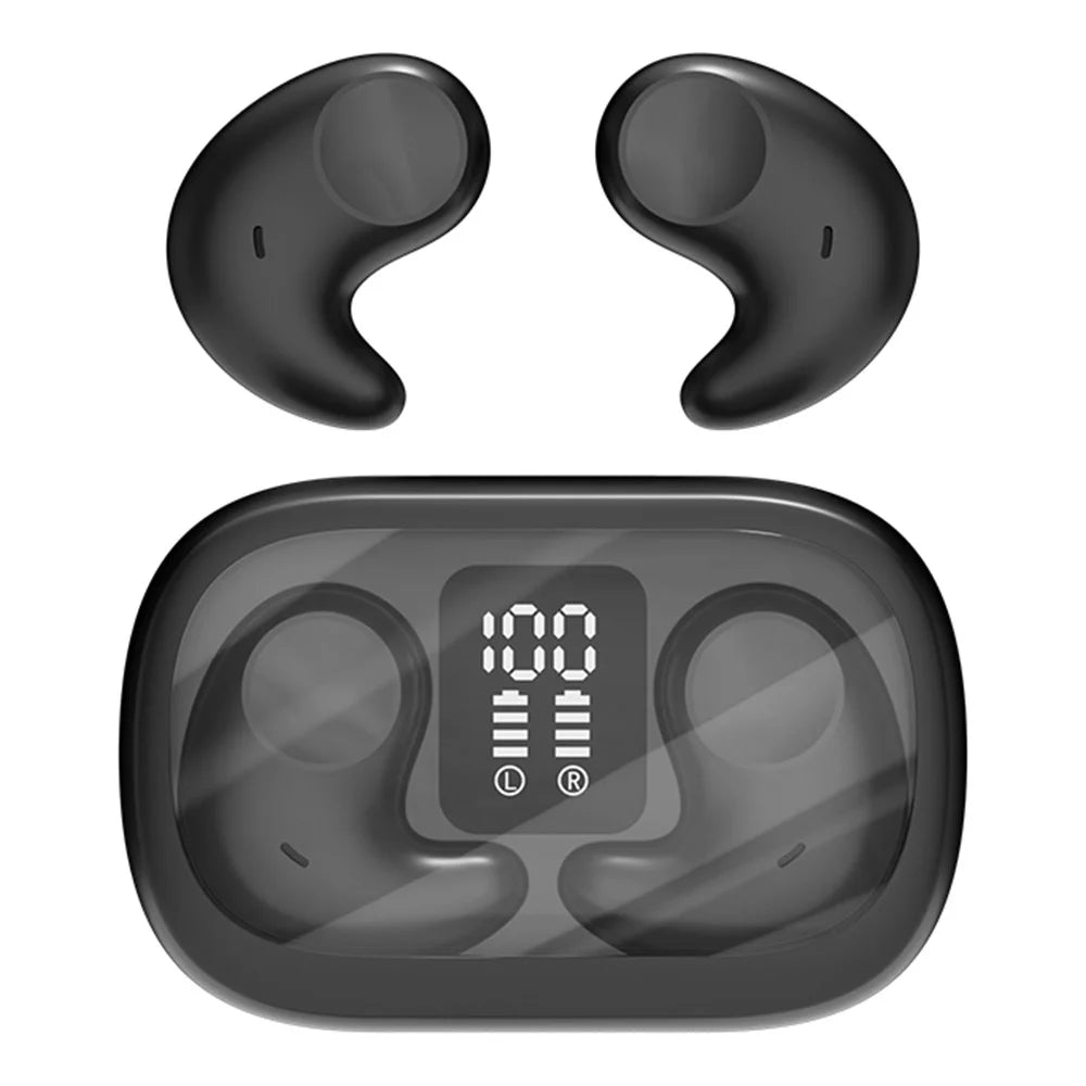M51 Mini Bluetooth-compatible Earphones Noise Reduction Wireless Sleep Earbuds with Charging Case for Side Sleepers - Black - 1