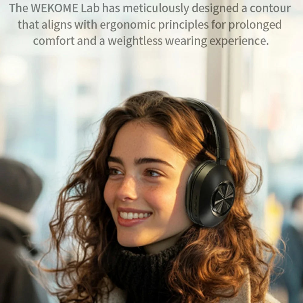 WEKOME WM-13 Wireless Headphones Foldable Bluetooth-compatible Over-Ear Headset with Microphone / 40mm Driver - Beige - 3