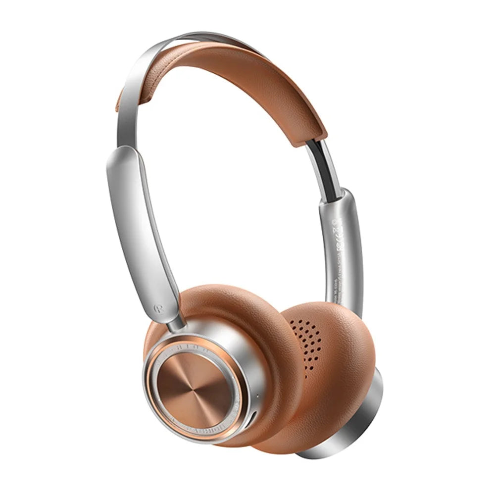 REMAX RB-830HB Wireless Headphones Retro Portable On-Ear Bluetooth-compatible Headset with ENC Noise Cancellation - Brown - 1