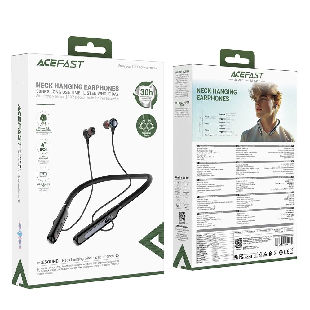 ACEFAST N5 Neckband Earphones In Ear Wireless Bluetooth-compatible 5.4 Headphones - 6