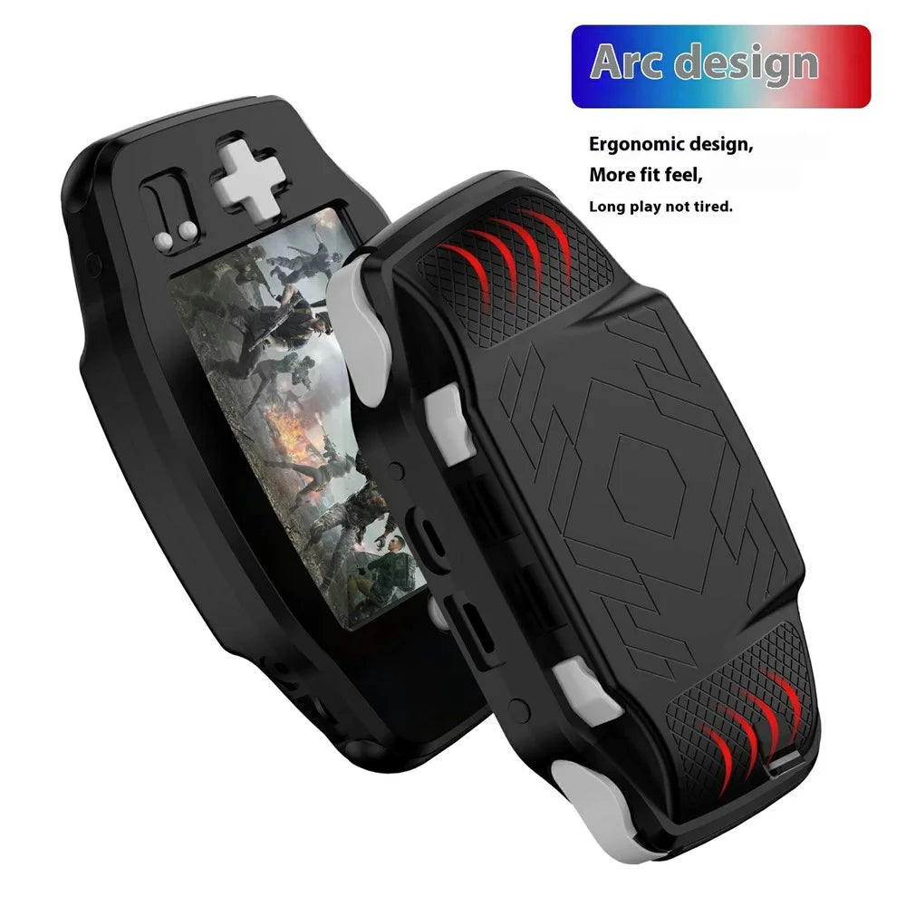 For AANBERNIC RG 34XX Silicone Protective Case Handheld Game Console Shockproof Cover with Hand Strap - Purple - 5