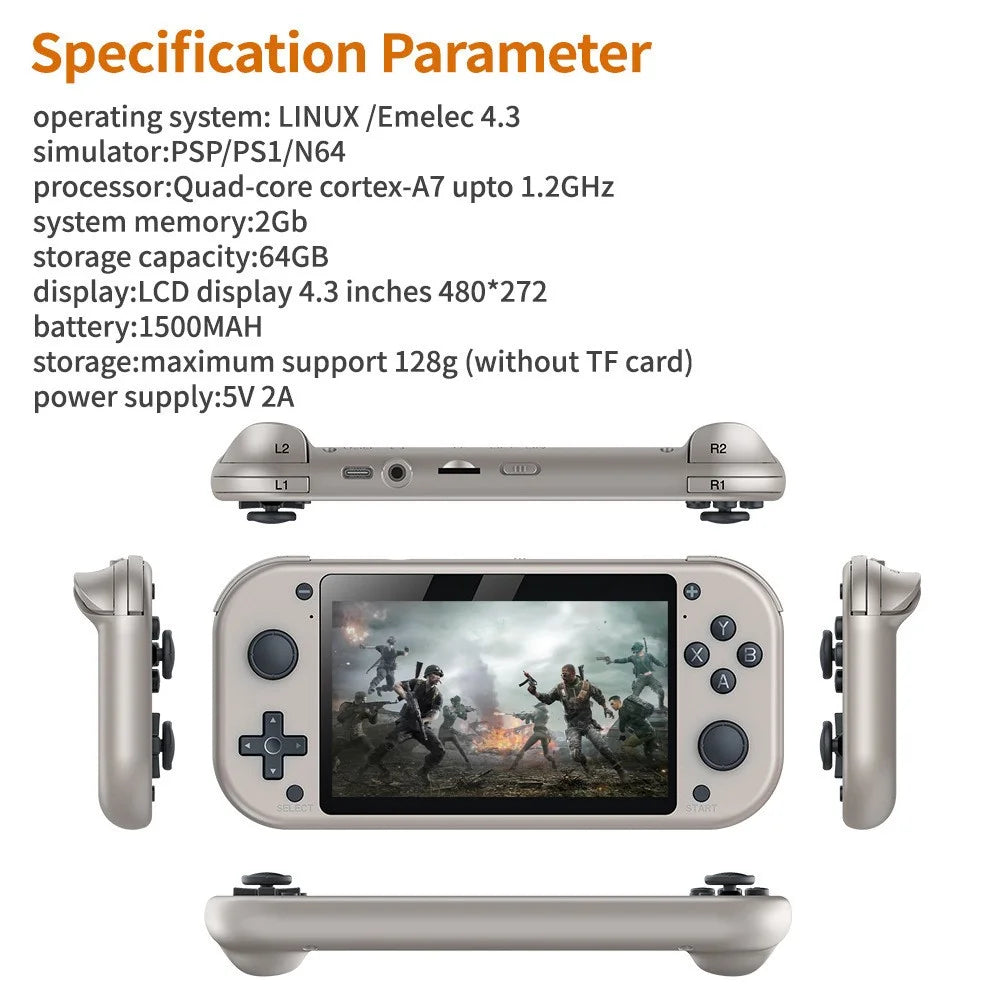 M17 4.3 Inch Screen Handheld Video Game Console 3D Arcade Emulator Controller with 64G Memory - 6