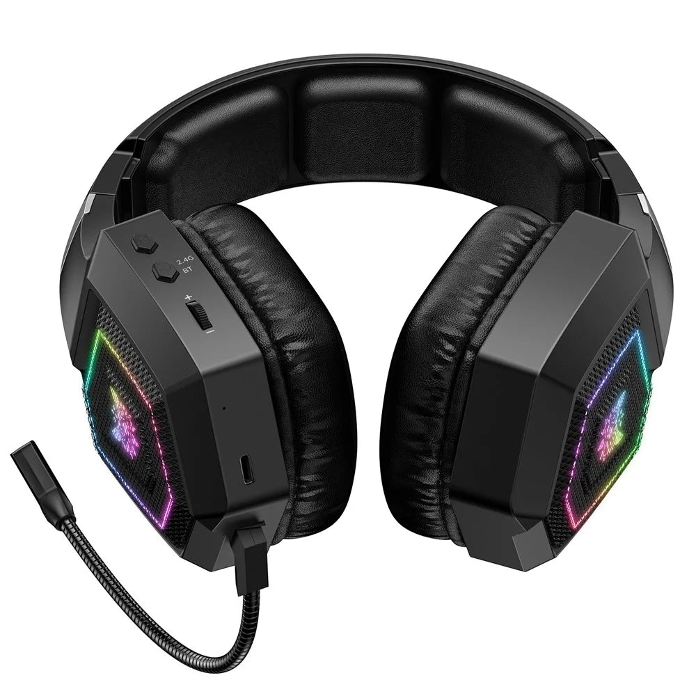 ONIKUMA GT806 Gaming Headset Triple Mode RGB Lighting Surround Sound Bluetooth-Compatible Headphones - Black - 2