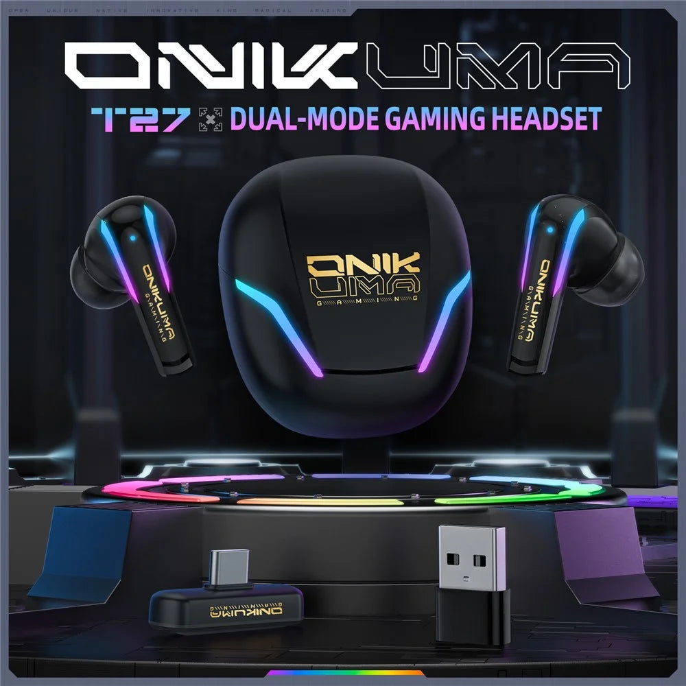 ONIKUMA T27 IPX4 Waterproof 2.4G Wireless Bluetooth-Compatible Gaming Earbuds Low Latency True Wireless Earphones - 5