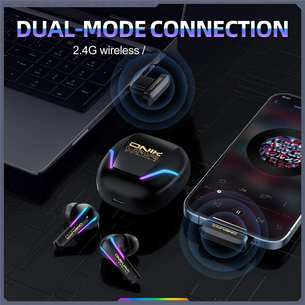 ONIKUMA T27 IPX4 Waterproof 2.4G Wireless Bluetooth-Compatible Gaming Earbuds Low Latency True Wireless Earphones - 6