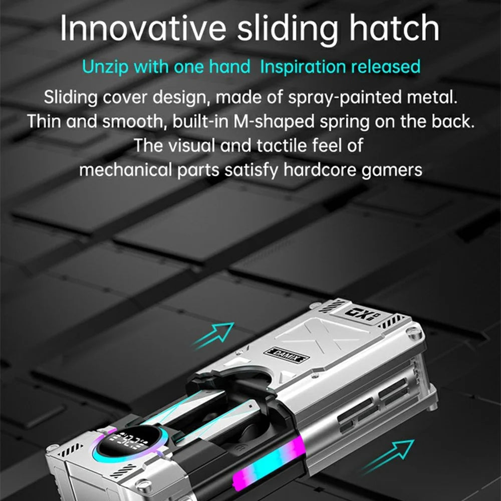 DX-08 Mechanical Mecha Bluetooth-Compatible Earbuds 140+ Languages Translation HD Call Wireless Earphones - Silver - 6