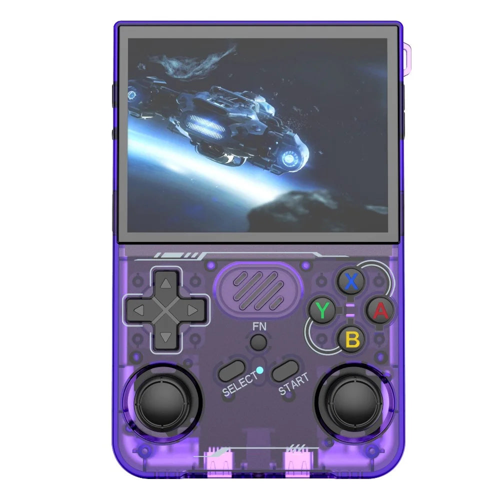 R36xx Handheld Game Console 3.5 Inch Screen Retro Arcade Gaming Controller, Standard Version / 64G TF Card - Transparent Purple - 2