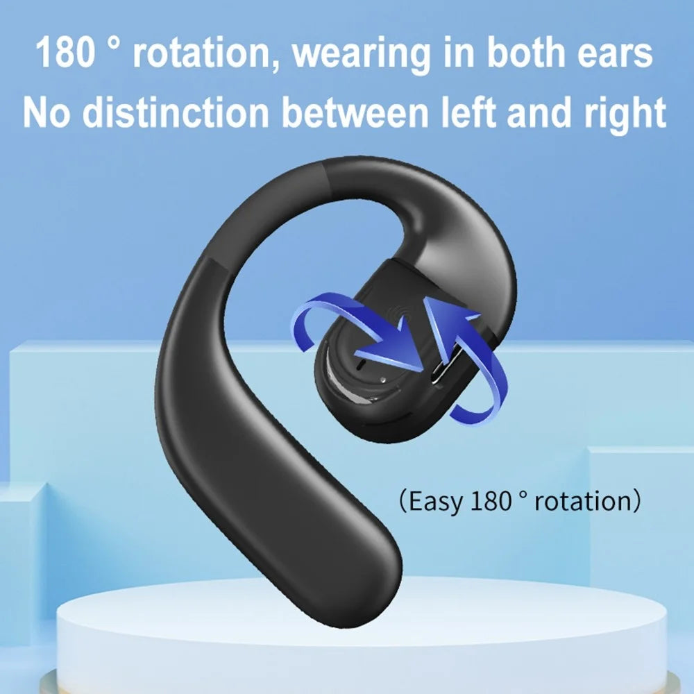 YJ78 Open Ear Earbuds Rotatable Single Ear Hook Sports Headphones Bluetooth-Compatible 5.4 - Black - 2
