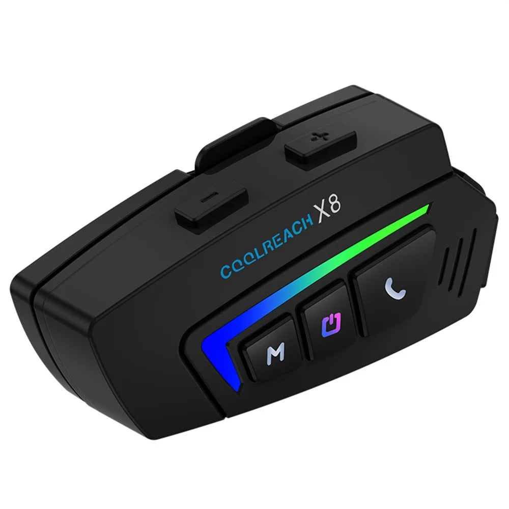 COOLREACH X8 Motorcycle Helmet Bluetooth-Compatible Headset Wireless Riding Earphones with 2 in 1 Soft and Hard Mic - 1