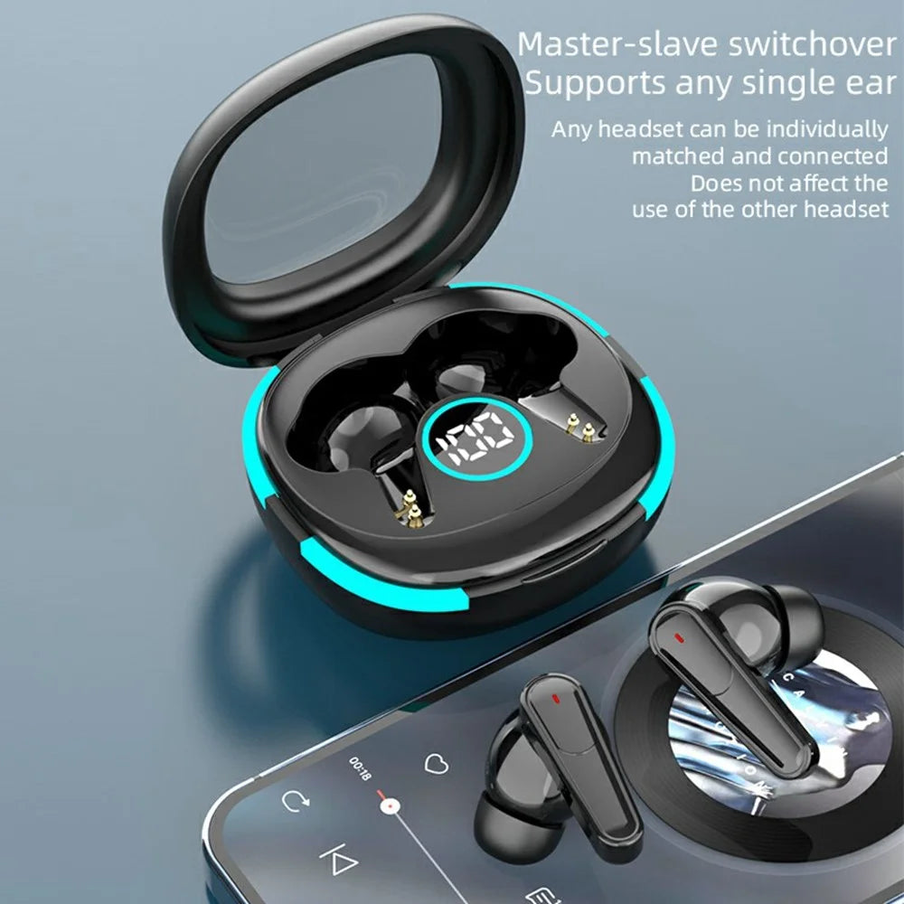 TWS-PLUS 50 Noise Reduction Bluetooth-compatible Earbuds Touch Control In Ear Sports Headphones - Black - 5