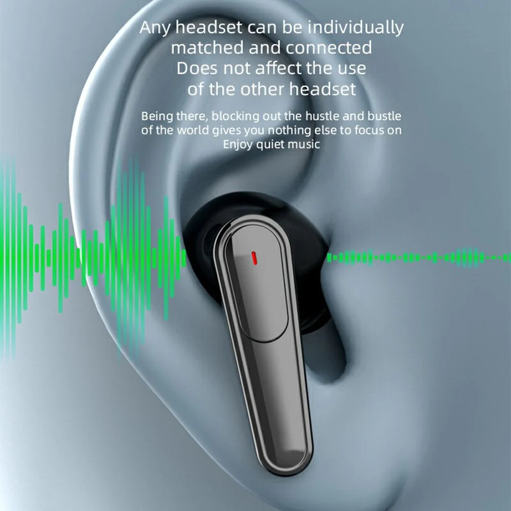 TWS-PLUS 50 Noise Reduction Bluetooth-compatible Earbuds Touch Control In Ear Sports Headphones - Black - 6