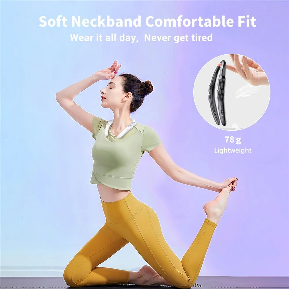BLUENIN 929S Wearable Bluetooth-compatible Speaker Stereo Surround Sound Waterproof Outdoor Neckband Audio Device - White - 3