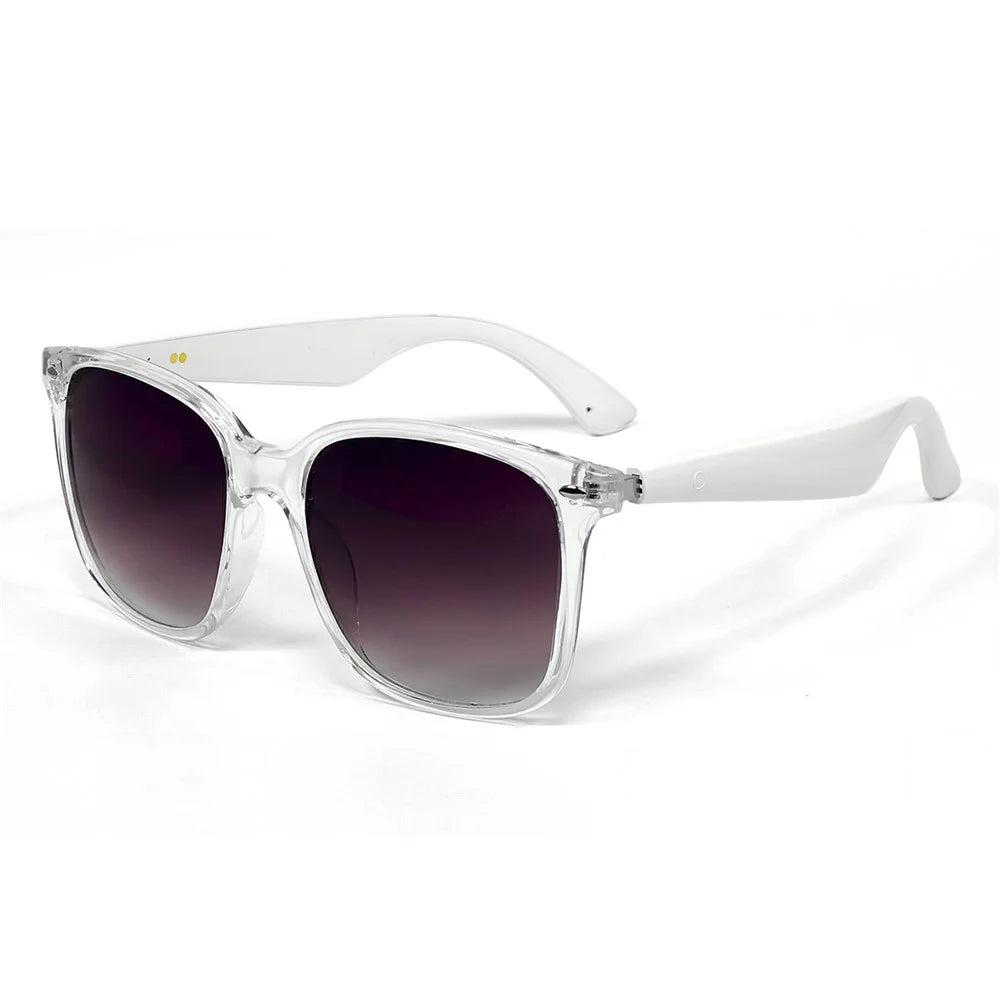 GY500 Touch Control AI Translation Smart Glasses Anti UV Sunglasses Bluetooth-compatible Headset Eyeglasses - Clear Frame+Gradient Purple Lens - 1