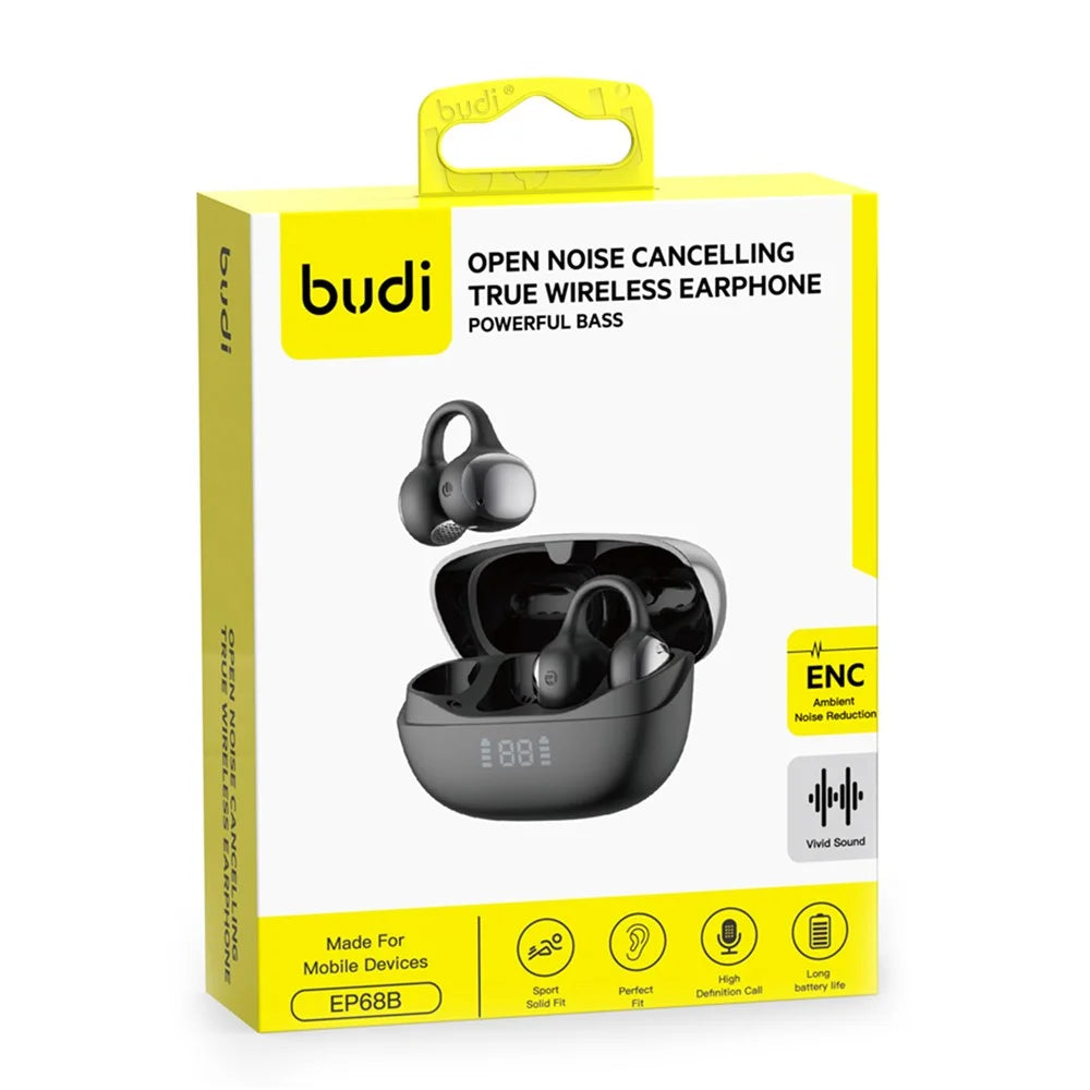BUDI EP68B Wireless Open Ear Bluetooth-compatible Headphones ENC Noise Cancelling Clip Earbuds - 7