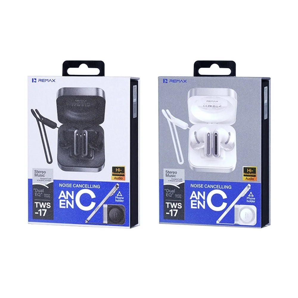 REMAX TWS-17 Wireless Earbuds ANC ENC Noise Cancelling True Wireless Stereo Earphones for Music / Calls - Black - 4
