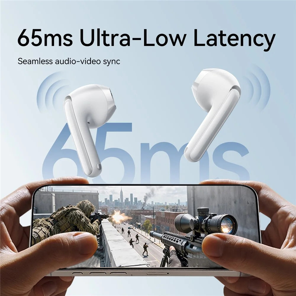 JOYROOM JR-FB1 AI Translation Bluetooth-compatible 6.0 TWS Earbuds Noise Cancelling Low Latency Gaming Earbuds - White - 6