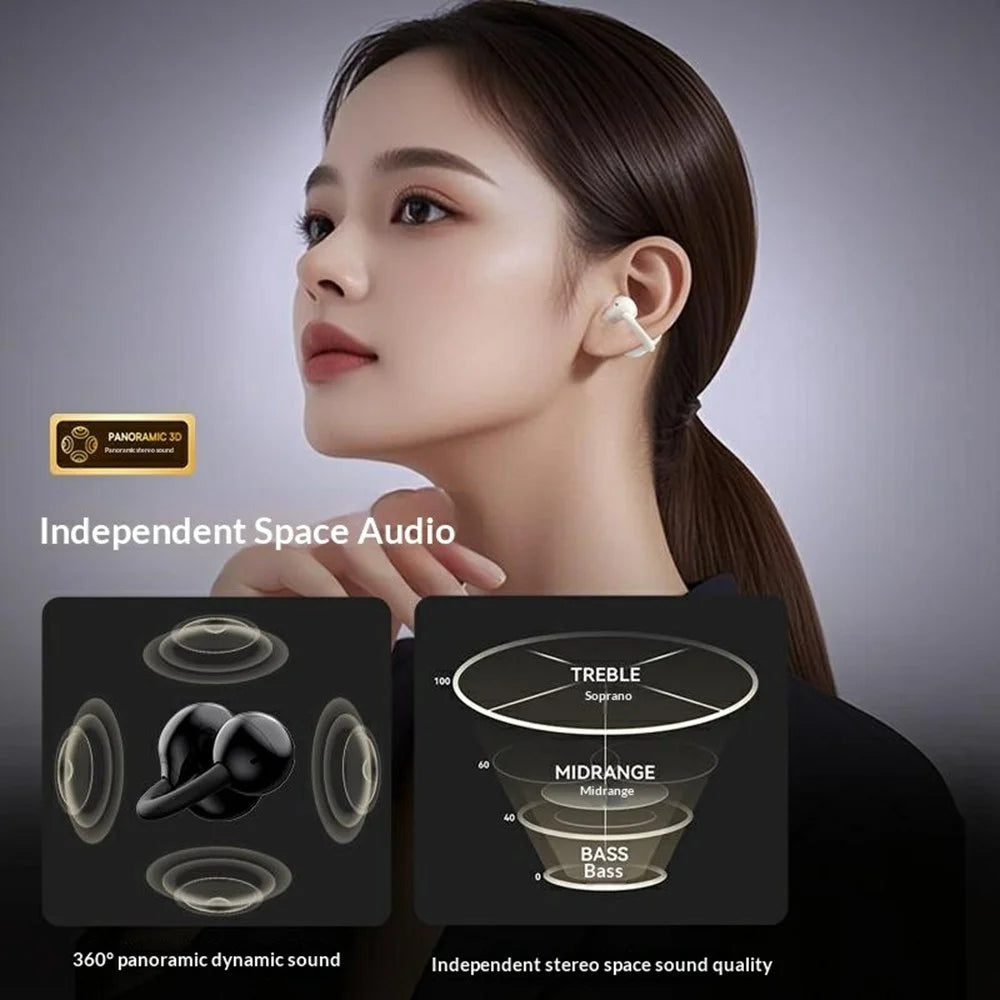 ERAZER EX01 Clip-On Bluetooth-compatible Earbuds Open Ear Wireless Earphones for Sports - Beige - 6