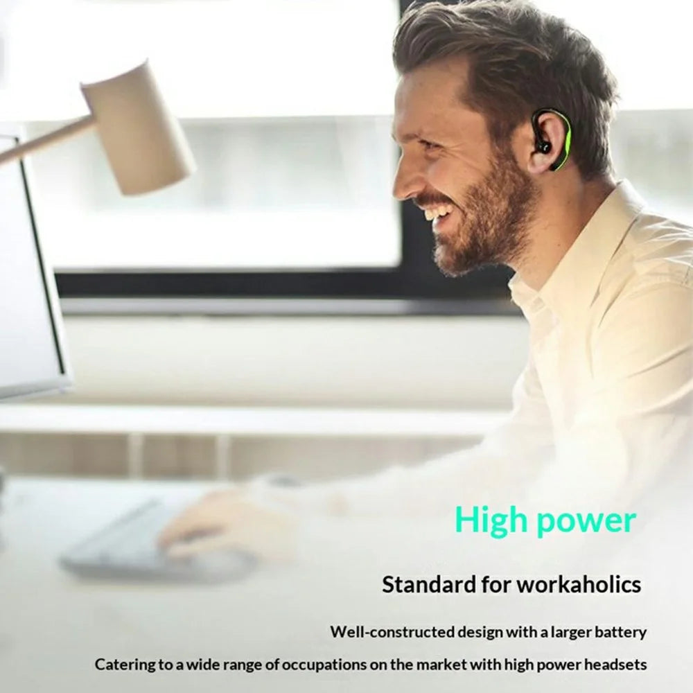 F600 Wireless Bluetooth-compatible Ear Hook Earphone 200H Standby 18H Call Time Hands-free Driving Business Sports Headphone - Green - 5