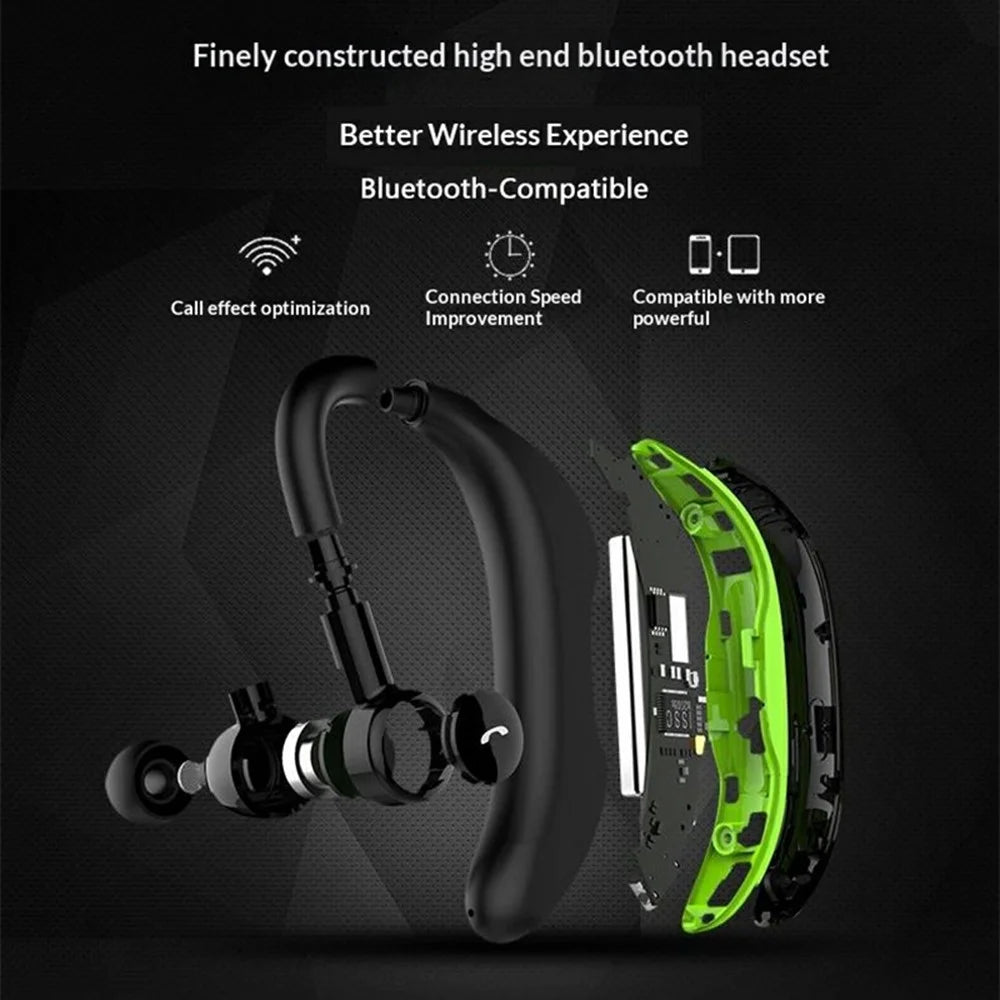 F600 Wireless Bluetooth-compatible Ear Hook Earphone 200H Standby 18H Call Time Hands-free Driving Business Sports Headphone - Green - 6