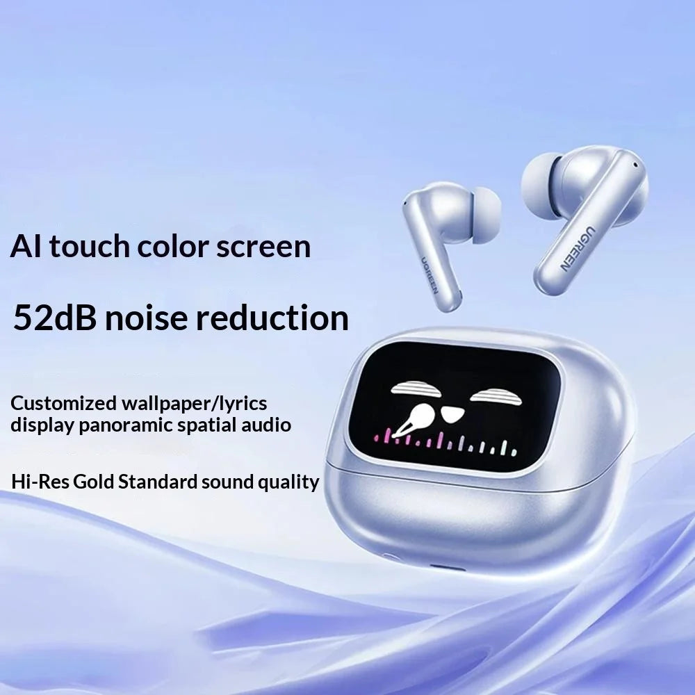 UGREEN WS211 HiTune T6 Magic In-Ear Bluetooth-compatible Earbuds ANC ENC Noise Cancelling Smart Touch Screen Headset for Gaming Sports - Blue / Purple - 2