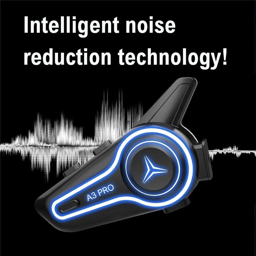 A3 PRO Helmet Bluetooth-compatible Earphones with Soft Mic Motorcycle Waterproof Wireless Headset for Delivery Riders (No Memory Card) - Black - 2